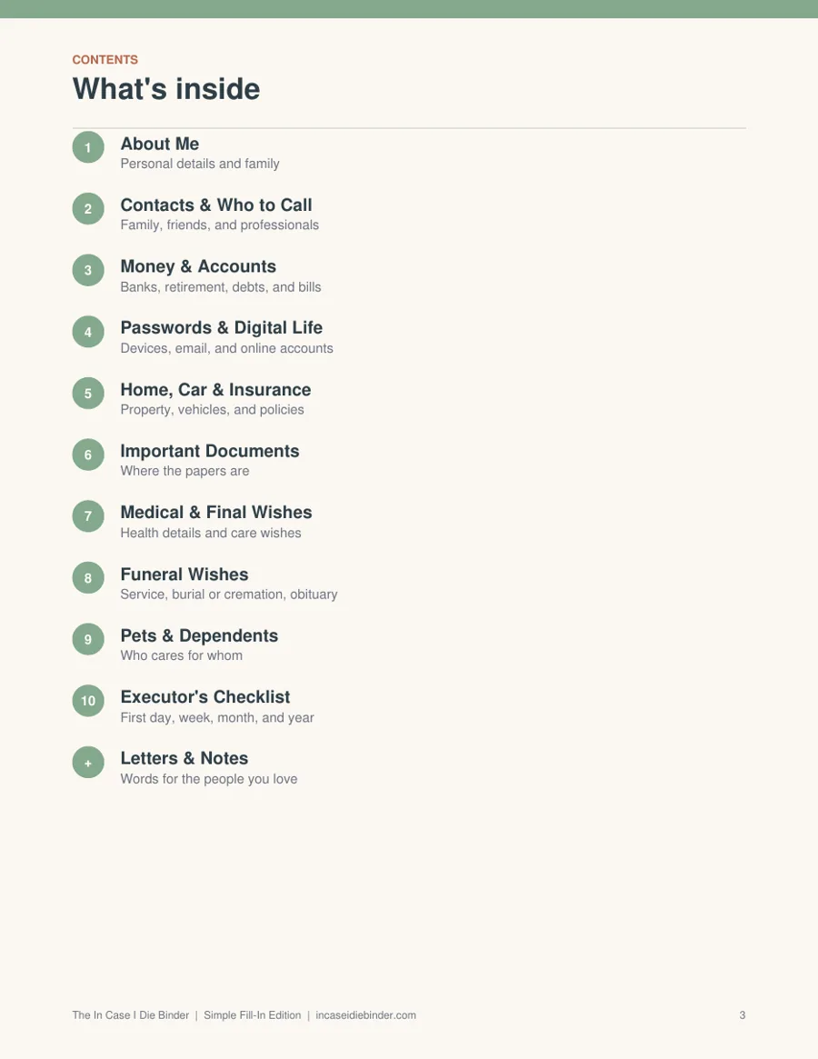 Contents page